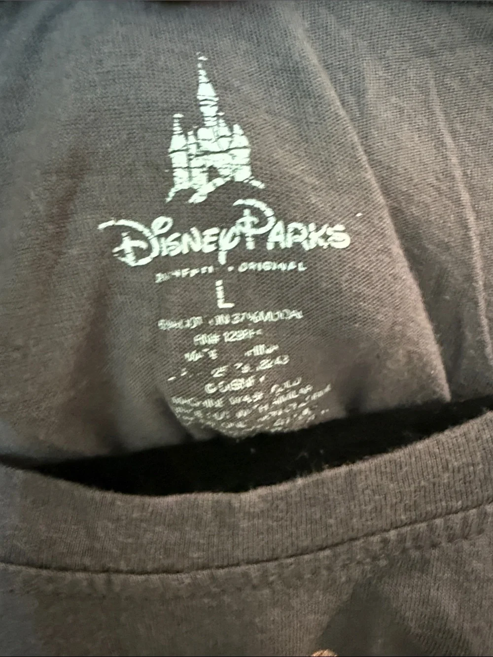 Disney parks L Tee with Rose Gold Castle Graphic